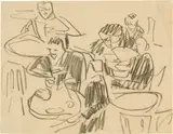 Im Caféhaus by Ernst Ludwig Kirchner, Around 1912, Carpenter's pencil, sold Jun 2023