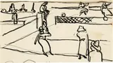 Tennisspielerinnen by Ernst Ludwig Kirchner, Around 1922, Pen and ink over preliminary drawing in pencil, sold Jun 2023
