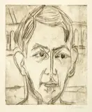 Ernst Ludwig Kirchner, Kopf eines jungen Mannes (Dr. Hans Bütow), 1926, Drypoint on zinc