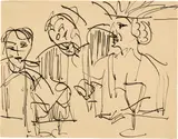 Beim sommerlichen Eiscafé by Ernst Ludwig Kirchner, Around 1922, Pen and ink drawing, sold Jun 2023