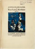 Ernst Ludwig Kirchner. Ausstellung der Graphik von Ernst Ludwig Kirchner Davos. Galerie Aktuaryus, Zürich, Bahnhofstrasse 66. 10. Juni bis 12. Juli 1927 by Ernst Ludwig Kirchner, 1927, Original booklet with original colour woodcut on cover, sold Jun 2023