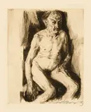 Käthe Kollwitz, Sitzender alter Mann