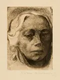 Käthe Kollwitz, Selbstbildnis, 1912/1920, Radierung auf Velin