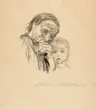 Käthe Kollwitz, Mutter und Kind, 1925, Lithograph