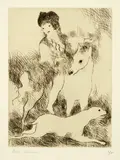Marie Laurencin, La promenade à cheval, 1928, Etching