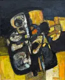 Carl Walter Liner, Komposition, 1964, Oil on rough canvas