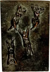 Alfred Lörcher, Frauen im Sonnenbad, 1954, Bronze