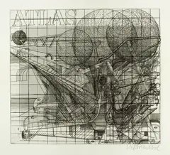 Bernhard Luginbühl, Atlas. - Atlas, 1970, 1973, 2 copper engravings