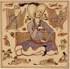 Elena Luksch-Makowsky, Orientale und Tänzerinnen, 1907, Watercolour, over a light preliminary drawing in pencil