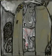 Elena Luksch-Makowsky, Zwei Skizzen zur Plastik "Frauenschicksal", 1909, Watercolour, ink, pencil and silverpoint