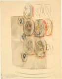 Otto Meyer-Amden, Studie zu einem Glasfenster mit knienden Engeln und geometrischem Ornament, Around 1925, Watercolour over pen and ink drawing and pencil