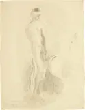 Otto Meyer-Amden, Knabenakt im Bad, 1928-1932, Pencil drawing