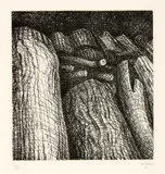 Henry Moore, Log Pile I, 1972, edition published in 1974, Line etching and drypoint