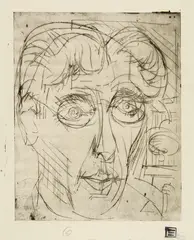 Albert Müller, Portrait Carlo König, 1926, Drypoint