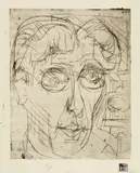Albert Müller, Portrait Carlo König, 1926, Drypoint