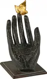 Mimmo Paladino, Mano con foglia, 2000, Bronze, the sheet gilded