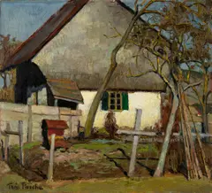 Théodore Pasche, Petite ferme Vaudoise, Oil on cardboard