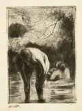 Camille Pissarro, Les deux baigneuses, 1895, Etching