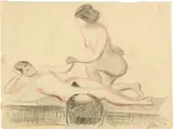 Jean Puy, Zwei weibliche Akte. - Liegender Akt, 1912; 1919, Pencil and colour pencil