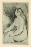 Pierre-Auguste Renoir, Sur la plage, à Berneval. - Le chapeau épinglé (La fille de Berthe Morisot et sa cousine). - Baigneuse assise