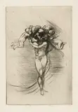 Auguste Rodin, Le printemps. - Victor Hugo de trois-quarts. - Ames du Purgatoire, 1882-1888; 1885/1900; 1893, 3 etchings