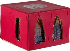 Hans Schärer, Lazarett, Painted cardboard box with cut-out windows and interior made of various materials