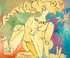 Klaudia Schifferle, Ohne Titel, 1984, Oil on canvas mounted on cardboard