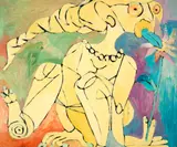 Klaudia Schifferle, Ohne Titel, 1984, Oil on canvas mounted on cardboard