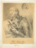 Karl Stauffer-Bern, Der Stickschneider, 1870, Pencil drawing