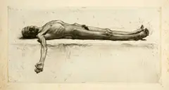 Karl Stauffer-Bern, Männlicher Akt, 1886, Etching