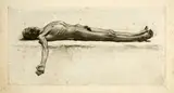Karl Stauffer-Bern, Männlicher Akt, 1886, Etching