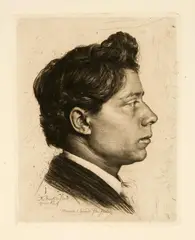 Karl Stauffer-Bern, Peter Halm, 1887, Etching