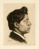 Karl Stauffer-Bern, Peter Halm, 1887, Etching