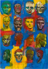 Urs Stooss, Waiting for the Barbarians, 1990, Gouache and oil paint over silkscreen