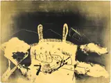 Dentelle by Antoni Tàpies, 1977, Colour lithograph, sold Jun 2023