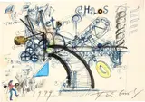 Jean Tinguely, Meta-Chaos, 1974, Drawing in ballpoint pen, felt-tip pen, colour chalk and collage