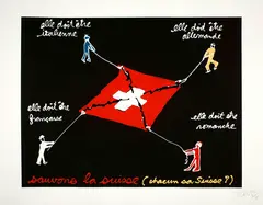 Sauvons la suisse by Ben Vautier, 1990, Colour serigraph, sold Jun 2023