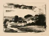 Maurice de Vlaminck, Verville, le peupliers. - Marine, l'église, 1924-1926, 2 lithographs
