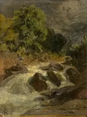Robert Zünd, Kleiner Bach, Oil on canvas