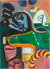 Le Corbusier, Figure et cordage, 1932-1952, Gouache and collage