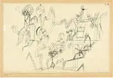 Paul Klee, Metaphysisches Blatt aus der Vogelwelt, 1917 - work number 1917.118, Pen and Indian ink on paper, laid down by the artist on a support