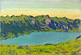 Ferdinand Hodler, Der Brienzersee von Breitlauenen aus, 1906, Oil and grease crayons on canvas