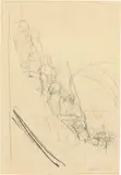 Käthe Kollwitz, Bewaffnung in einem Gewölbe, Before June 1902, Charcoal and chalk drawing