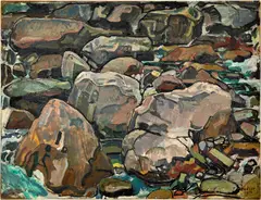 Ferdinand Hodler, Bachbett bei Champéry, 1916, Oil on canvas