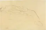 Gustav Klimt, Auf einem Sofa liegende Frau, 1916, Pencil drawing