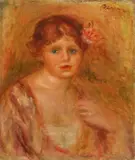 Pierre-Auguste Renoir, Jeune fille à la rose, 1915, Oil on canvas