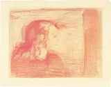 Edvard Munch, Das kranke Mädchen - Das kranke Kind, 1896, Colour lithograph, reworked in white grease crayon