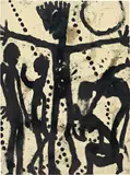 Louis Soutter, Le Jesu (recto) - La croix / La femme / le serpent / entre (verso)