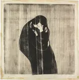 Edvard Munch, Der Kuss IV, 1902, Woodcut in colours