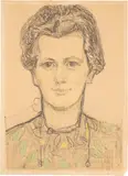 Cuno Amiet, Bildnis Anna Amiet, 1906, Drawing in pencil and colour pencil
